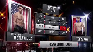 JOSEPH BENAVIDEZ VS ASKAR ASKAROV FULL FIGHT UFC 259 [upl. by Adnocahs]