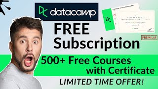 DataCamp Premium is now FREE 🆓 🔥DataCamp Free Subscription 2024  500 Free Courses 😱 [upl. by Andros]