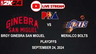 LIVE NOW BRGY GINEBRA vs MERALCO BOLTS  PBA SEASON 49  September 24 2024  CPU vs CPU [upl. by Staley]