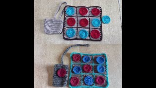 Tuto jeux de morpion dames au crochet spécial gaucher [upl. by Aisnetroh]