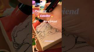 Painting Calcifer with gouache and posca pens Studio Ghibli art Paint with me artshorts ghibli [upl. by Aiynat11]