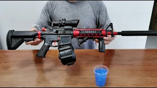 M4a1 Gel Blaster with Drum Unboxing 2023  Electric Splatter Ball Toy Gun [upl. by Tebor562]