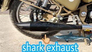 How to install shark silencer exhaust in bullet classic 500cc full sound must watch [upl. by Rebmac]