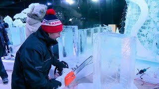 Esculturas de hielo en Torrejón de Ardoz como preámbulo de la Navidad [upl. by Nnylsia]