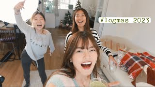 🎅🏻Vlogmas⇢辦公室直接開喝🍷、訂機票起爭執、開箱橘盒禮物🧡、清晨接機：她回來了😍 [upl. by Nostets]