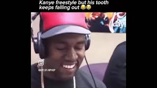 Kanye West loses tooth while freestyling [upl. by Nwaf]