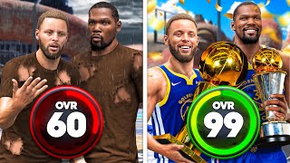 STEPH CURRY and KEVIN DURANT BUILD 60 OVR to 99 OVR in 1 VIDEO No Money Spent  No MyCareer [upl. by Katya45]