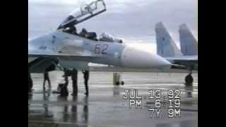 Sukhoi Su27 Flankers visit Grand Forks AFB [upl. by Aviva725]