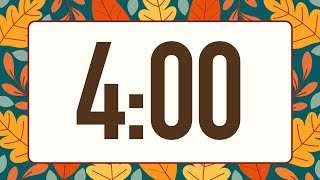 4 Minute Fun Fall Leaves Timer Warm Harp Alarm at End No Music [upl. by Aianat]