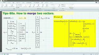 Mathcad P10Tips80a How to marge two vectors [upl. by Neelyahs]