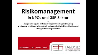 2024 HCMT Risikomanagement in NPO und GSP Sektor [upl. by Bridgid410]