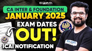 CA Exam January 2025 Exam Dates Announced  ICAI Notification Out🔥 [upl. by Drapehs708]