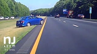 Dashcam captures outofcontrol driver on New Jersey Highway [upl. by Elly]