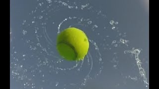 Wet spinning tennis ball  science in motion [upl. by Ahseki791]