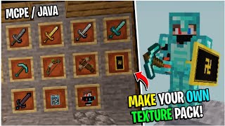 Make Your Own Texture Pack For Mcpe  Java Easy Way To Make Your Pack minecraft [upl. by Aisereht]