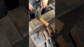 Steel knife mahogany handle installation process [upl. by Lejeune]