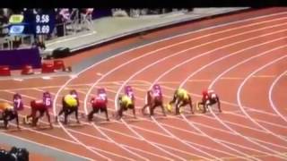 Mens 100m Final London 2012 Olympics Bolt 963 olympic r [upl. by Eirruc749]