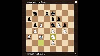 Samuel Reshevsky vs Larry Melvyn Evans  Amsterdam Interzonal 1964  Round 6 [upl. by Hamnet]