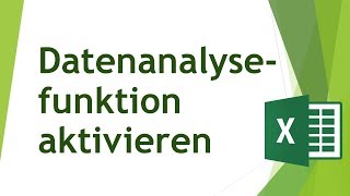 Datenanalysefunktion in Excel aktivieren [upl. by Yalhsa]