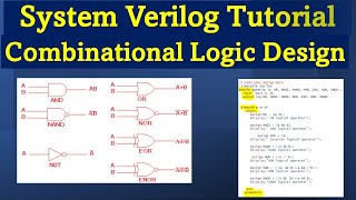 System Verilog tutorial  Combinational logic design coding  AND OR NAND NOR XOR XNOR logic gates [upl. by Itoc]