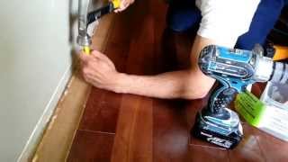 A quick tip on installing hardwood flooring when you get close to the wall [upl. by Ordnael]