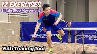 12 single step movement exercises with table tennis training tool  Training at home [upl. by Madeleine696]