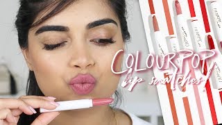 ColourPop Lippie Stix Lip Swatches 💄  Medium Indian Skin tones [upl. by Bora792]