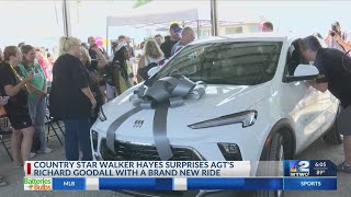 Walker Hayes gifts AGTs Golden Buzzer winner Richard Goodall a new car [upl. by Yirinec]