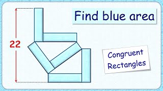 Find total blue area  6 rectangle maths geometry olympiad cds cat sat cbse ssc cgl 342 [upl. by Leinaj]