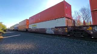 CSX Stack Train Weedsport NY 10524 vid 1 of 4 [upl. by Hey]