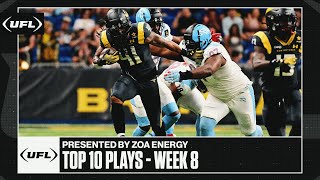 UFL top 10 plays from week 8 presented by ZOA Energy  United Football League [upl. by Anavlis]