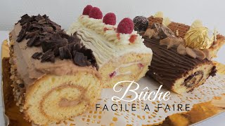 RECETTE BÛCHE Noël 🎄gâteau roulé FACILE RAPIDE 🎅 [upl. by Cida]