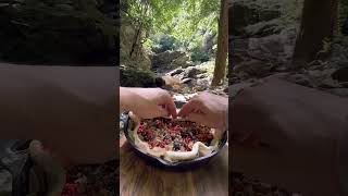 Redberry and flour and egg pizza 🍕 😋 ressepy Mast viralvideo [upl. by Hutt]