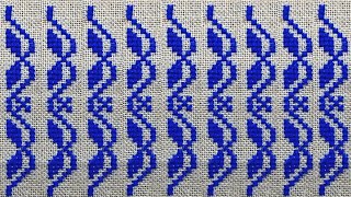 Ason selai How to make amazing crossstich border design Dusutti design Signofart [upl. by Halford]