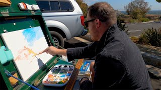 Outdoor Painting CALIFORNIA Mountain with Boulders [upl. by Tnomyar]