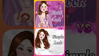 DIWALI LOOK💖VS SIMPLE LOOK❤️heels👠nails💅makeup💄dress👗earrings👂trendingviral [upl. by Luas]