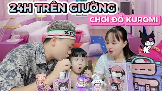 Thử Thách 24H Sống Trên Giường Ngủ Ăn Và Chơi Toàn Là Đồ Hình Kuromi  MiMi Family [upl. by Ardine]