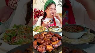 MUKBANG PORK RIBS VEGETABLE [upl. by Martinic]