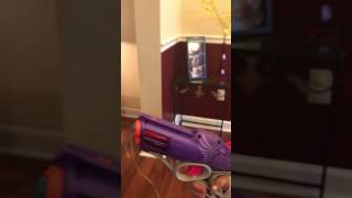 Pulling out loose tooth Brielle style nerf gun [upl. by Rebmat291]