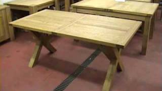 Cross X Leg Extending Oak Dining Tables [upl. by Obelia626]