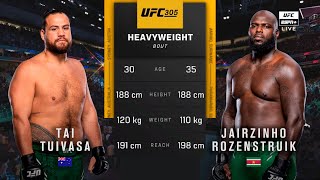 🔴 UFC 305 Tai Tuivasa vs Jairzinho Rozenstruik  Full Fight amp Highlights  Heavyweight Bout [upl. by Aiza677]