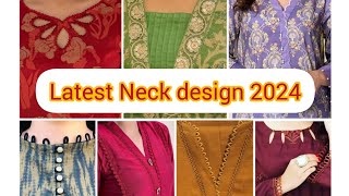 Latest neck designs 2024🥰stylish and trendy fashion with MK [upl. by Atiuqes]