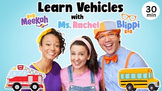 Blippi amp Ms Rachel Learn Vehicles  Wheels on the Bus  Videos for Kids  Tractor Car Truck  More [upl. by Russon538]