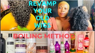 REVAMP YOUR HAIRWIGS USING THIS SIMPLE STEPSBOILING METHOD HOW TO REVIVE YOUR OLD CURLY WIGShair [upl. by Khalsa]