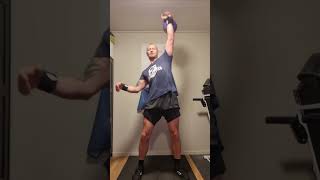 Andreas jakobsen kettlebell clean and press 20kg 842reps 60min [upl. by Aiuhsoj]