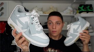 OFFWHITE Out of Office Grey White Sneaker Review  ON FOOT [upl. by Shayn583]