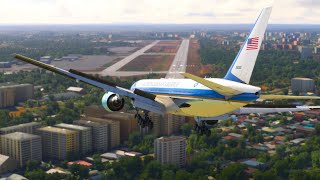 AIR FORCE ONE Boeing 777 Landing at Udon Thani International Airport [upl. by Aihsem165]