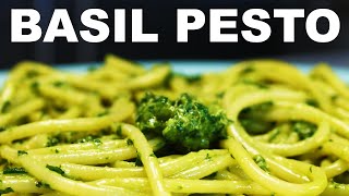 Basil pesto alla Genovese  knife or mortar amp pestle method [upl. by Bean]