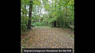 Dingmans Campground Pennsylvania Tent Site 106 [upl. by Sandye402]