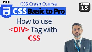 How to use HTML DIV Tag  DIV Tag with CSS  CSS and DIV Tag for layout  L18 [upl. by Ahtekal]